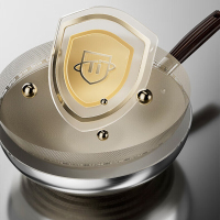 新思特(Secite)钛盾系列不粘炒锅0氟无化学涂层点阵物理抗粘耐磨防刮炒菜不粘锅 XST-3252