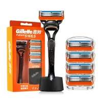 吉列锋隐手动剃须刀 剃须刮胡刀 1刀架5刀头+沥水底座