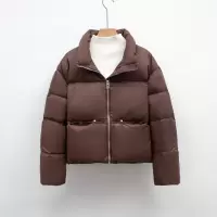 简约短款休闲鸭绒立领加厚保暖羽绒服冬季新款面包服外套