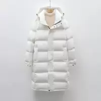 韩版90白鹅绒羽绒服连帽男女情侣青年中长款加厚外套