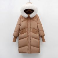 白鸭绒新款冬季保暖大毛领休闲宽松羽绒服女外套