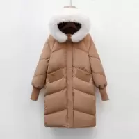 白鸭绒新款冬季保暖大毛领休闲宽松羽绒服女外套