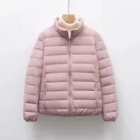 女式90绒纯色女装立领无缝压胶羽绒服短款大码外套