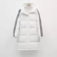 韩版纯色面包服女中长款简约加厚连帽运动宽松羽绒服_426635