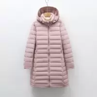 女式90绒女装连帽带帽无缝压胶羽绒服新款中长款大码外套