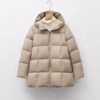 90绒新国标中长款面包服羽绒服女连帽加厚冬季白鸭绒外套_622708