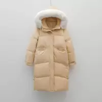 90白鸭绒新国标新款冬季保暖大毛领休闲宽松羽绒服女外套