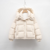 短款羽绒服女冬季新款韩版常规简约连帽小个子保暖面包服外套