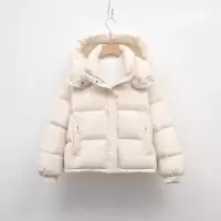 短款羽绒服女冬季新款韩版常规简约连帽小个子保暖面包服外套