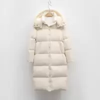 冬季新款长款过膝大被子连帽简约加厚保暖外套羽绒服女