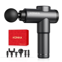 康佳迷你筋膜枪家用瑜伽健身肌肉放松按摩器99档充电款按摩枪礼品6608J黑色+6档6头+盒装