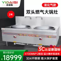 意黛斯 商用燃气大锅灶 猛火灶单位学校食堂电磁猛火大炒锅饭店酒店节能灶台双头70型 YDS-3GSSD140Y液化气