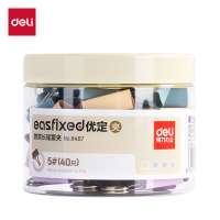 得力(deli) 8487 19mm微笑系列金属长尾票夹票据夹燕尾夹 小号 40只/筒