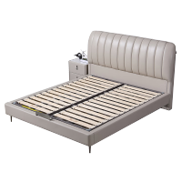 晚安皮艺双人床现代简约主卧软靠1.5米床卧室婚床JDB-003