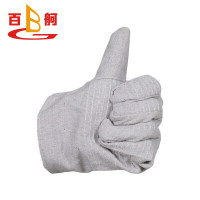 百舸 帆布手套 电焊焊接焊工劳保手套 加厚防滑耐高温防护手套 10副 CW867810