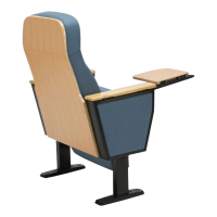 臻远ZY-LTY-51 礼堂椅剧院椅会议室椅子蓝灰色带前写字板单人位