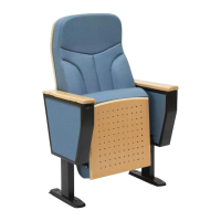 臻远ZY-LTY-56 礼堂椅剧院椅会议室椅子蓝灰色不带前写字板单人位
