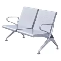 臻远ZY-JCY-07 连排椅机场椅公共座椅等候椅 加厚银色机场椅双人位