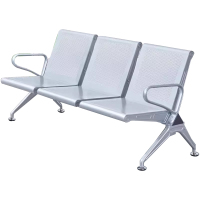 臻远ZY-JCY-08 连排椅机场椅公共座椅等候椅 加厚银色机场椅三人位