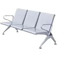 臻远ZY-JCY-08 连排椅机场椅公共座椅等候椅 加厚银色机场椅三人位