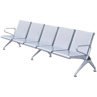 臻远ZY-JCY-10 连排椅机场椅公共座椅等候椅 加厚银色机场椅五人位