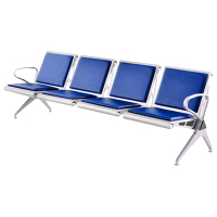 臻远ZY-JCY-18 连排椅机场椅公共座椅等候椅 深蓝机场椅排椅四人位