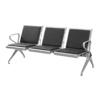 臻远ZY-JCY-20 连排椅机场椅公共座椅等候椅 黑皮机场椅排椅三人位