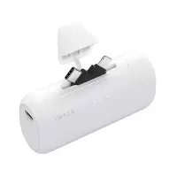 爱沃可[3C认证可上飞机]LPS002 快充尾插移动电源 5000毫安/lightning+type-c适用/白色