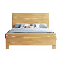 臻远ZY4022927榉木色实木床1.2米单人床