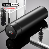 ccko智能保温杯带温度显示304不锈钢保温水杯子男数显保温杯-智能显温款黑色(316不锈钢内胆)