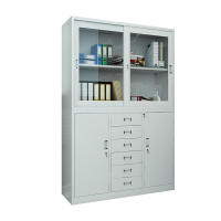 臻远ZY5062300 钢制厚板宽中六文件柜 118*39*180cm(单位:台)灰白色
