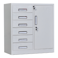 臻远ZY5062302 钢制厚板偏六斗矮柜文件柜 75*39*83cm(单位:台)灰白色