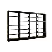 臻远 ZY4072609 钢制书架资料架 单面6层一列四组黑色 3700*300*2000mm