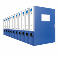 得力 加厚PP粘扣文件盒档案盒资料盒凭证文件收纳盒办公用品财会用品蓝色10只55mmA4