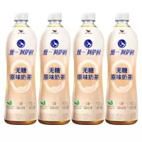 统一 阿萨姆无糖奶茶 奶茶饮料 500ml*4瓶 下午茶 休闲饮品 饮料