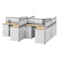 臻远 ZYGW-010职员桌办公桌屏风工作卡位T型四人位