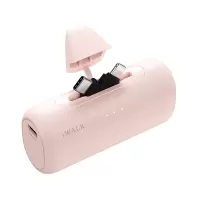 爱沃可[3C认证可上飞机]LPS002 快充 尾插移动电源 5000毫安/lightning+type-c适用/粉色