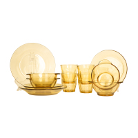 康宁pyrex 玻璃餐具12b件组(2个大汤盘+2个小汤盘+4个带耳碗+4个水杯)PX-SY12B/HP