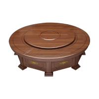 臻远 ZY5110201 电动餐桌餐厅大圆桌转盘餐桌椅组合 1.8米圆桌10把餐椅