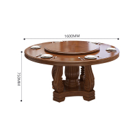 臻远 ZY5110225 实木餐桌圆形餐桌椅组合1.6米圆桌10把餐椅