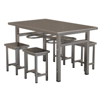 臻远 ZY5110228 不锈钢餐桌椅食堂桌椅组合 1.3米条形餐桌(含凳子)