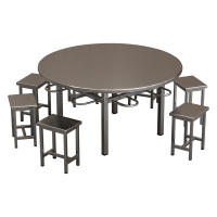 臻远 ZY5110234 不锈钢餐桌椅食堂桌椅组合 1.45米圆餐桌(含凳子)