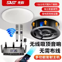 先科(SAST)D1无线壁挂音响店铺专用蓝牙吸顶音箱嵌入式商用吊顶喇叭挂墙 发射器+4个丝膜吸顶喇叭