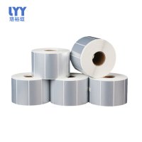 珞裕垣 轮胎胶亚银pet标签纸40*60mm*1000张 卷
