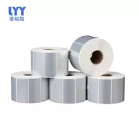 珞裕垣 轮胎胶亚银pet标签纸40*60mm*1000张 卷