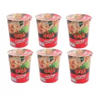 泰国进口泰氏妈妈冬阴功酸辣虾清味杯面60g*6杯