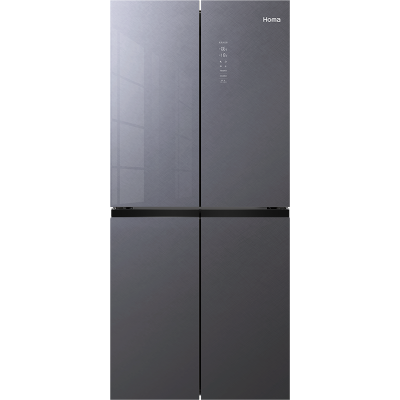 奥马十字对开门冰箱BCD-430WDG/B(E)晶岩灰430升1级能效变频干湿分储自动除霜独立式设计