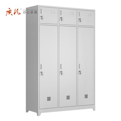 质凡营具内务柜宿舍衣帽物品柜士兵柜铁皮柜储物柜更衣柜 三人柜