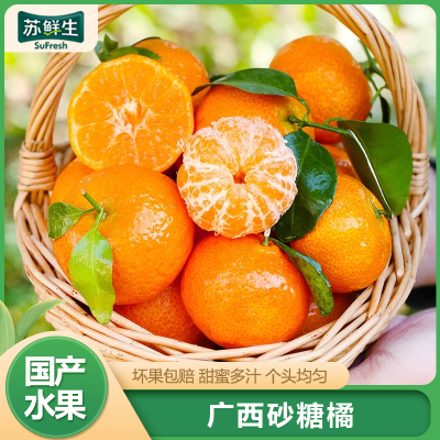 [苏鲜生]广西砂糖橘新鲜水果 净重3斤 小果 单果25mm左右 当季整箱手撕沙糖桔