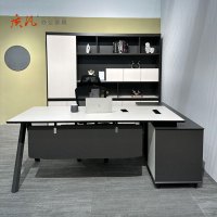 苏宁 质凡 简约现代主管经理桌文件柜组合